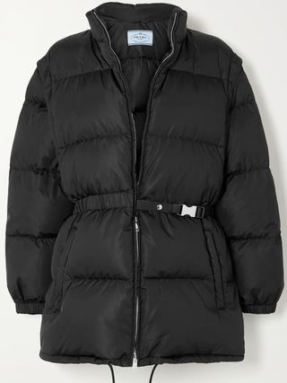 Prada + Convertible Belted Quilted Shell Down Jacket