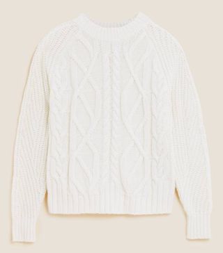 Marks and Spencer + Wool Rich Cable Knit Jumper