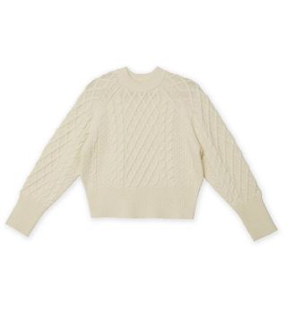 Albaray + Cable Knit Cropped Jumper with Wool