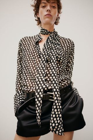 ZW Collection + Dotted Bow Blouse