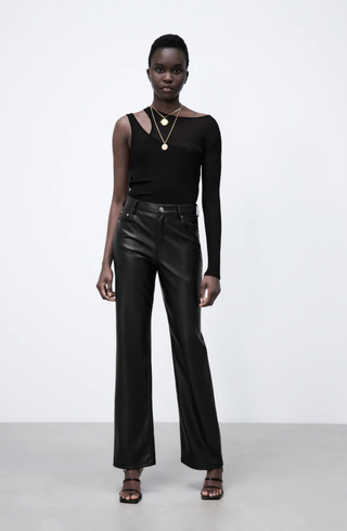 Zara + Faux-Leather Pants
