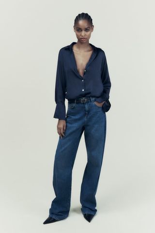 Zara + Flowy Satin Effect Shirt