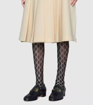 Gucci + GG Embroidered Crystal Nylon Tights