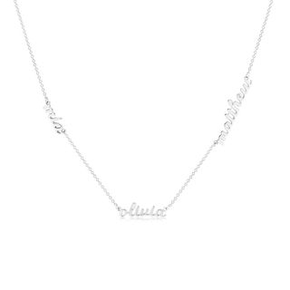 Tiny Tags + Sterling Silver Script Nameplate Necklace