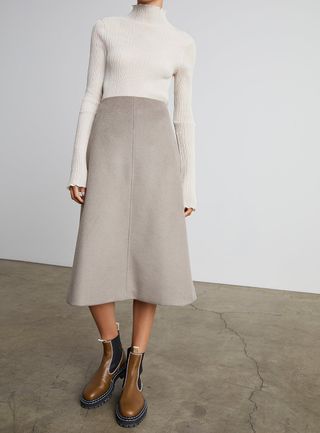 Who What Wear Collection + Lotte Midi Skirt With Seam