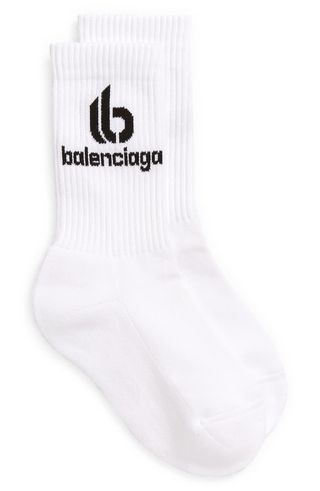 Balenciaga + Double B Logo Crew Socks