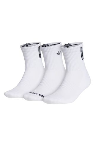 Adidas + Originals 3-Pack Trefoil Crew Socks