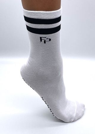 Forma Pilates + Grip Crew Socks - White Sock/Black Tube