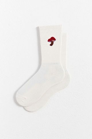 Urban Outfitters + Contrast Mushroom Icon Crew Socks