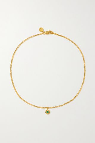 Octavia Elizabeth + Nesting Gem 18-Karat Recycled Gold Emerald Anklet