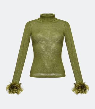 Andreeva + Green Knit Turtleneck With Handmade Knit Details