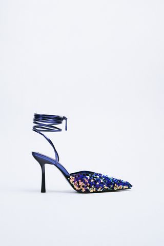 Zara + High Heels With Sequins