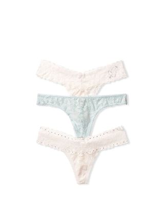 Victoria's Secret + 3-Pack Lace Thong Panties