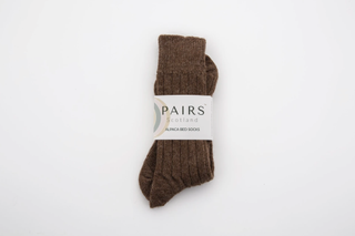 Pairs Scotland + Pairs Scotland, Alpaca Bed Socks, Brown