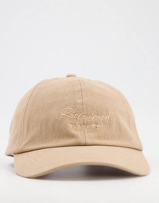 Reclaimed Vintage + Unisex Cap With Logo Embroidery in Sand