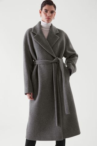 COS + Belted Wool-Blend Coat