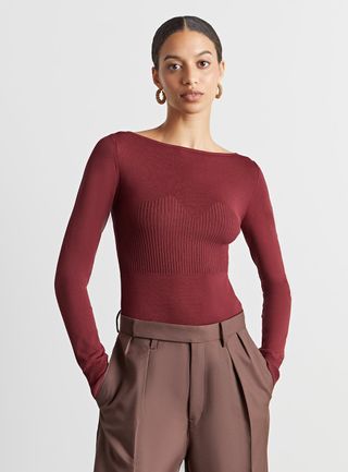 Who What Wear Collection + Lo Boatneck Corset Sweater