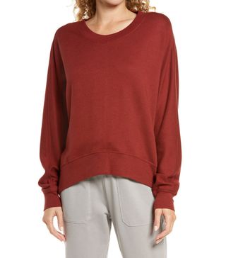 Zella + Carey Crew High/Low Sweatshirt