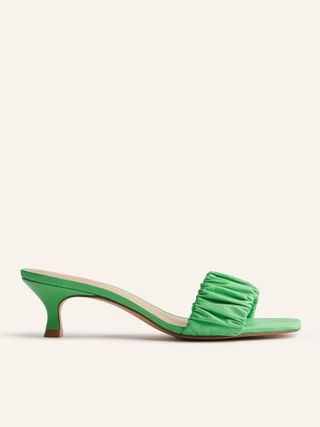 Reformation + Marcella Ruched Kitten Heel Sandal