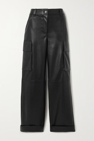 Stand Studio + Aisha Faux-Leather Cargo Trousers