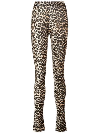 Ganni + Leopard-Printed High-Rise Leggings