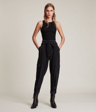 AllSaints + Mona Mid-Rise Paperbag Slim Jeans