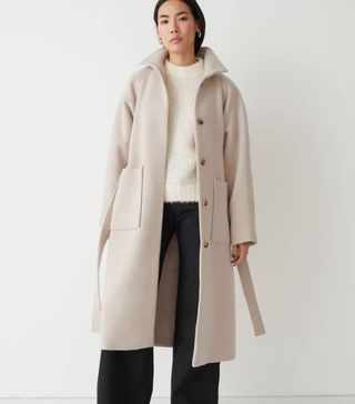 & Other Stories + Relaxed Belted Wool Coat