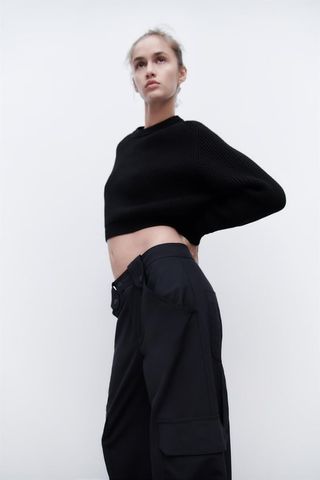 Zara + Crop Knit Sweater