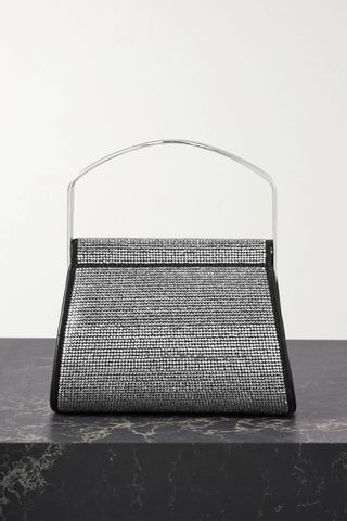 BY FAR + Mimi Cuttrell + Mini Crystal-Embellished Leather Tote