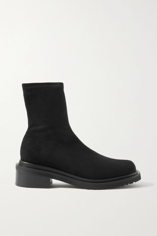 BY FAR + Kah Stretch-Suede Ankle Boots