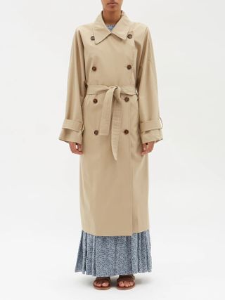 Raey + Batwing-Sleeve Organic Cotton Trench