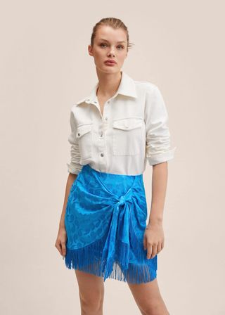 Mango + Fringed Miniskirt