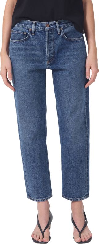 Agolde + Parker High Waist Crop Straight Leg Jeans