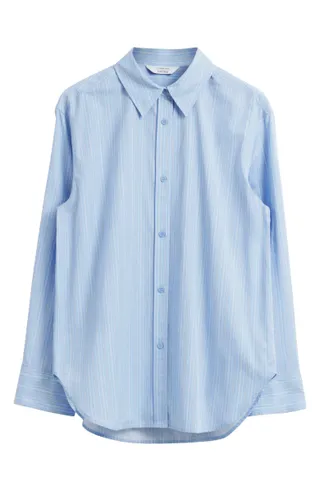 & Other Stories + Stripe Long Sleeve Cotton Button-Up Shirt