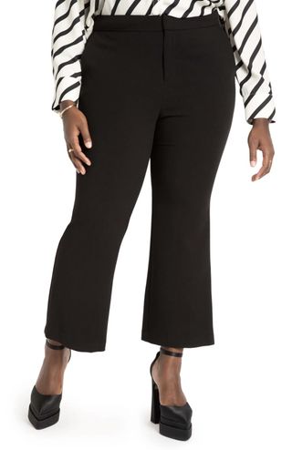 Eloquii + Crop Flare Doublecloth Trousers