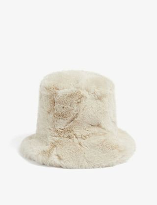 Jakke + Hattie Wide-Brim Faux Fur Bucket Hat