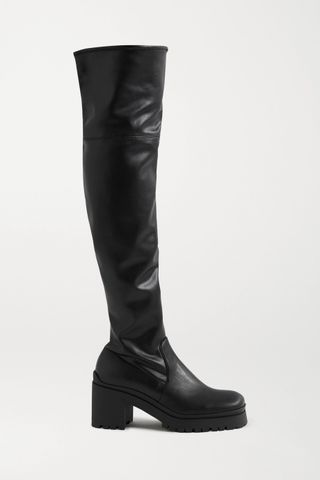 Miu Miu + Leather Platform Over-the-Knee Boots