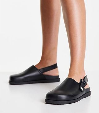 Topshop + Lacey Leather Flat Clog Footbed