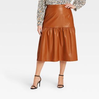 Who What Wear x Target + Faux Leather Skirt