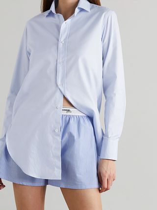 HommeGirls + Embroidered Cotton-Poplin Shirt