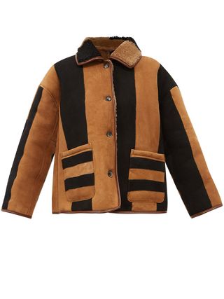 Cawley Studio + Avis Reversible Striped-Shearling Jacket