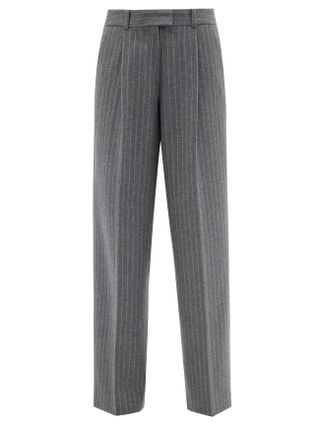 Another Tomorrow + Pinstripe Wool-Blend Wide-Leg Trousers