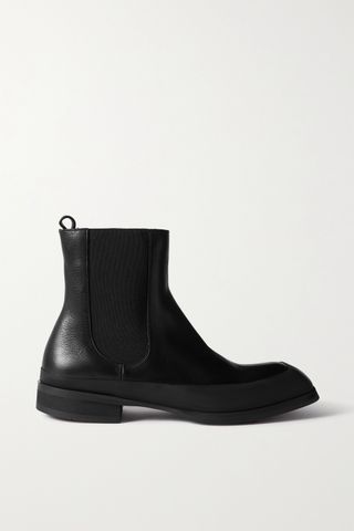 The Row + Garden Rubber-Trimmed Leather Chelsea Boots