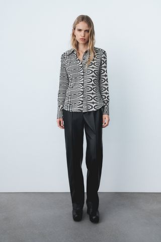 Zara + Printed Knit Shirt
