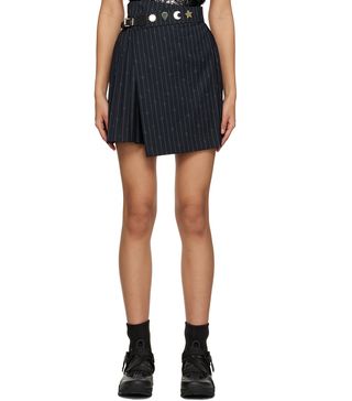 Charles Jeffrey Loverboy + Navy Pinstripe Miniskirt