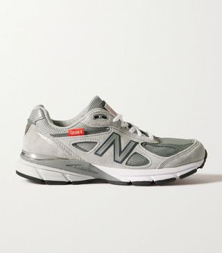 New Balance + 990v4 Suede and Mesh Sneakers
