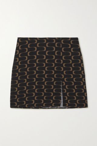 Reformation + Margot Printed Crepe Mini Skirt