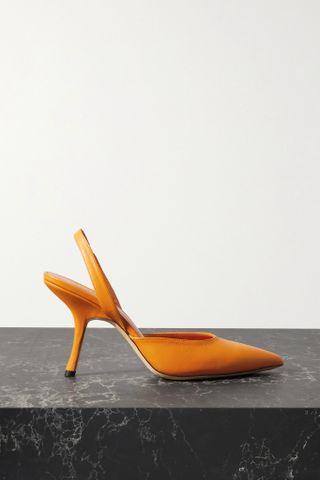 BY FAR x Mimi Cuttrell + Leather Slingback Pumps