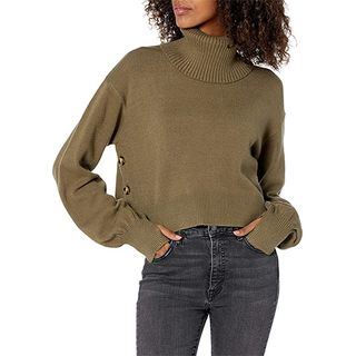 The Drop + Long Sleeve Cropped Turtleneck Sweater