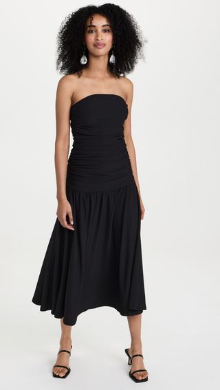 Pixie Market + Claudia Ruched Strapless Maxi Dress